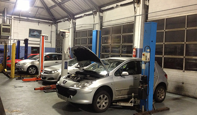 inside wents service station garage