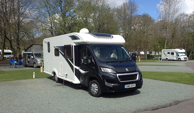 motorhome parked up.